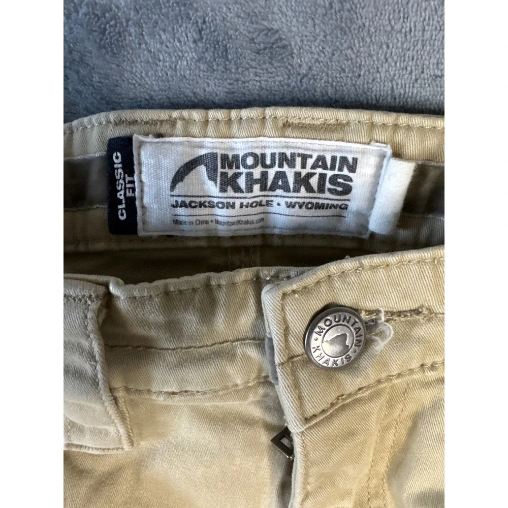 Mountain Khakis Camber 105 Pants Mens 33x32 Classic Fit Khaki Tan Canvas Utility